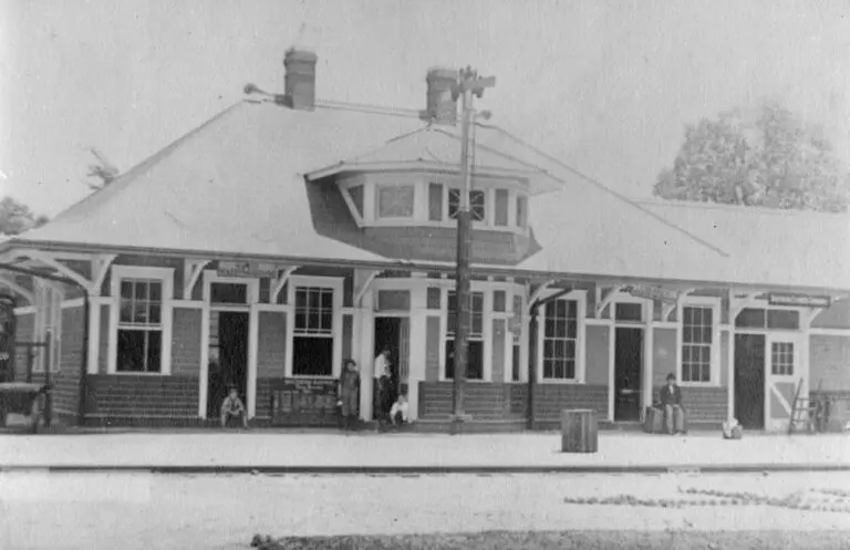 A vintage photo of The Crossing steakhouse, back when it was a train depot