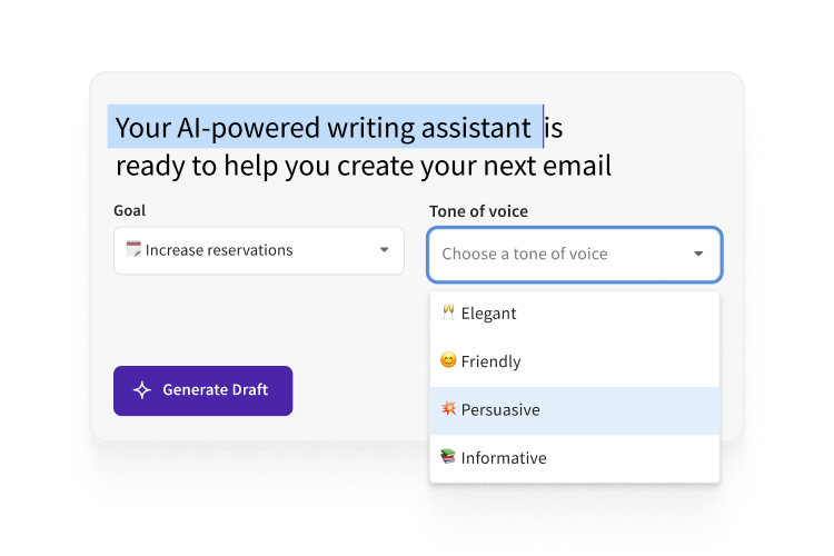 Email Marketing L1 UI Snippet AI Writing Assistant
