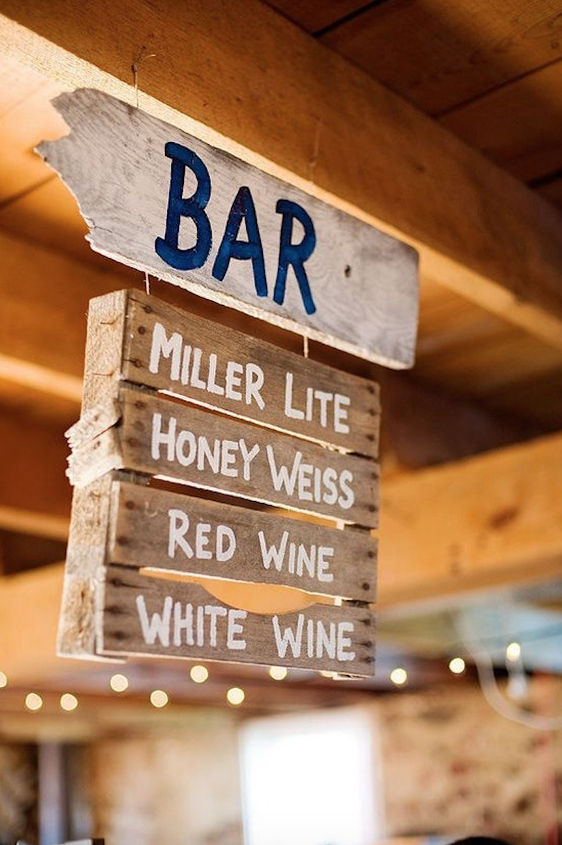 hanging bar menu - happy hour