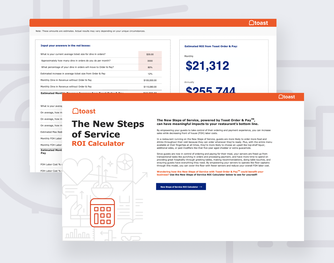 the new steps of service roi calculator