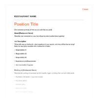 Job Description Template
