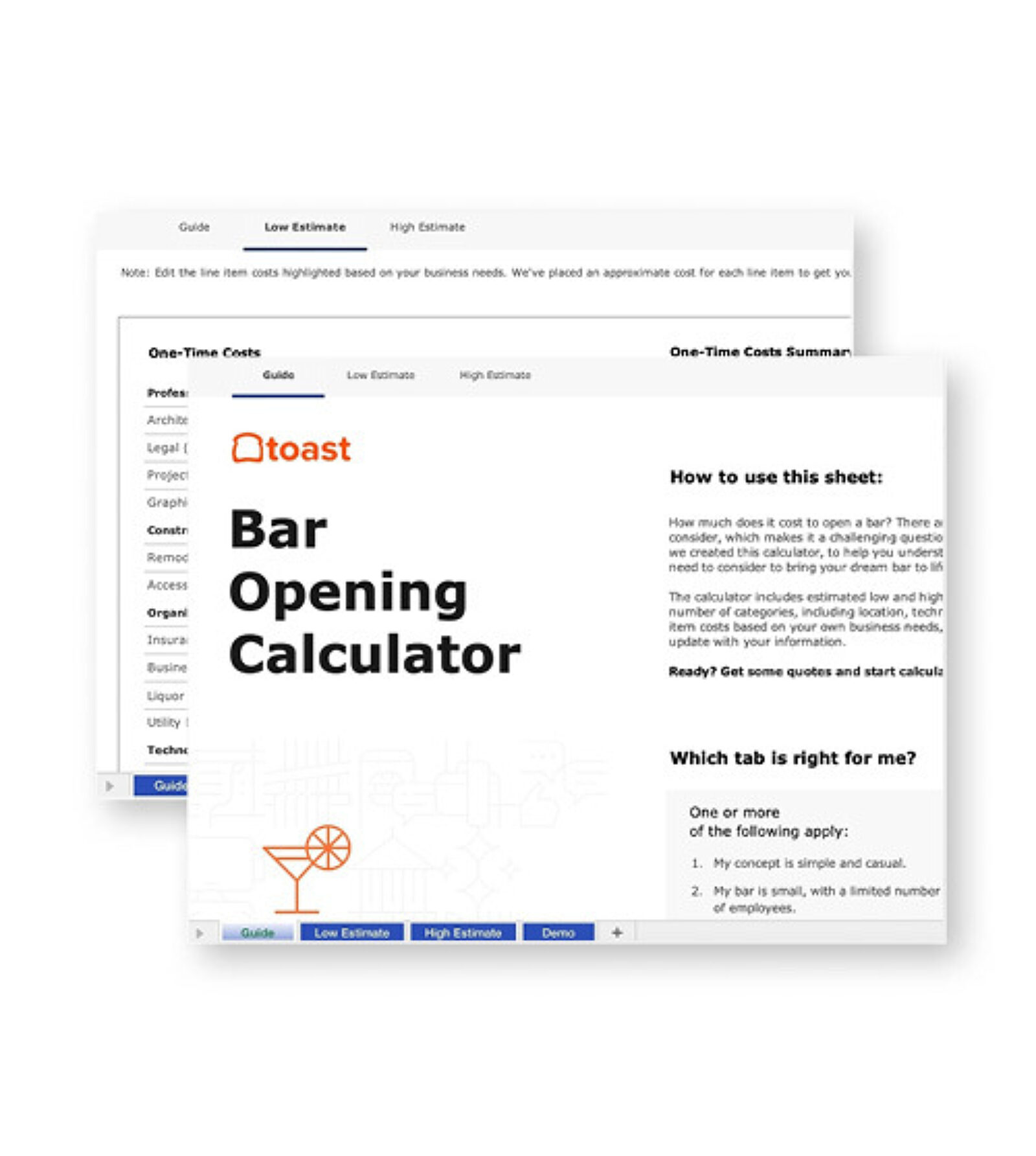 Free Bar Opening Calculator Toast Toast POS