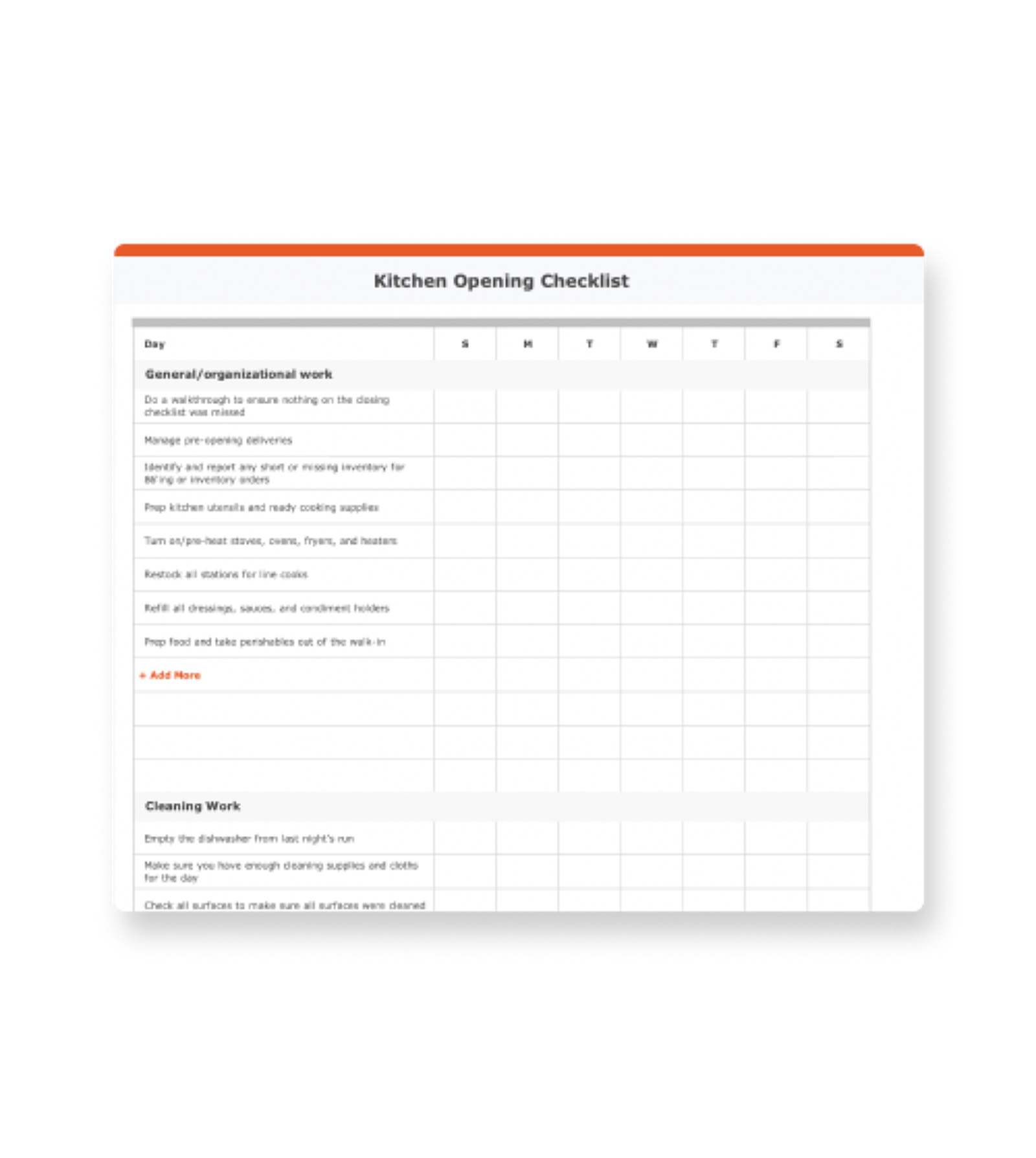 Opening And Closing Checklist Template Free