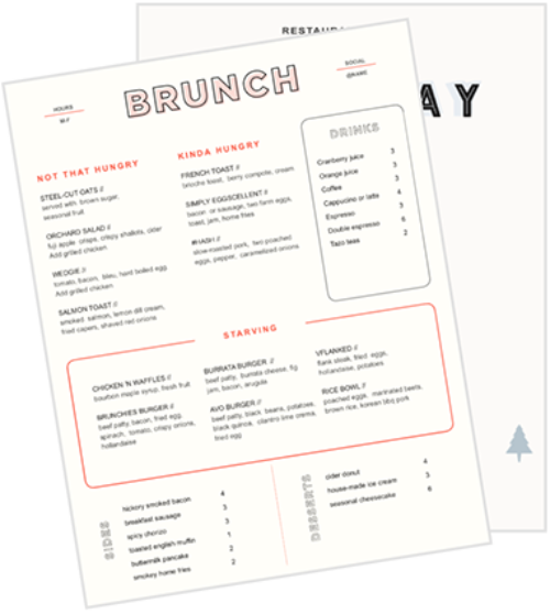 Restaurant Menu Templates