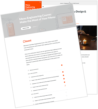 Menu Engineering Course
