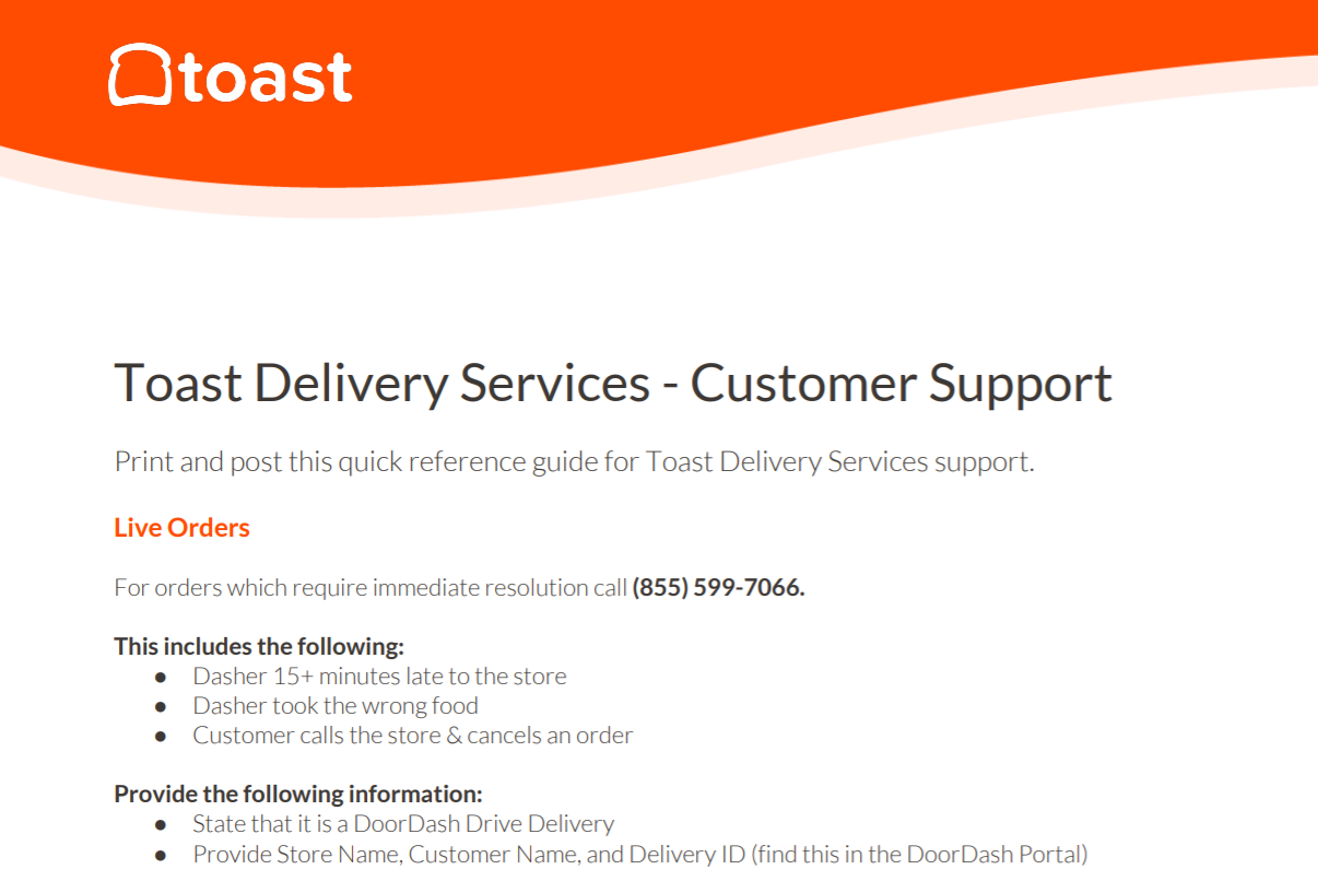 Setting Up Toast Delivery Services Toast Pos