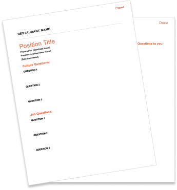 Interview Questions Template