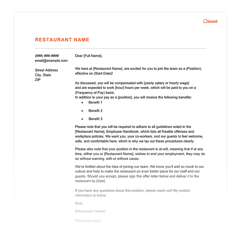 Offer Letter Template