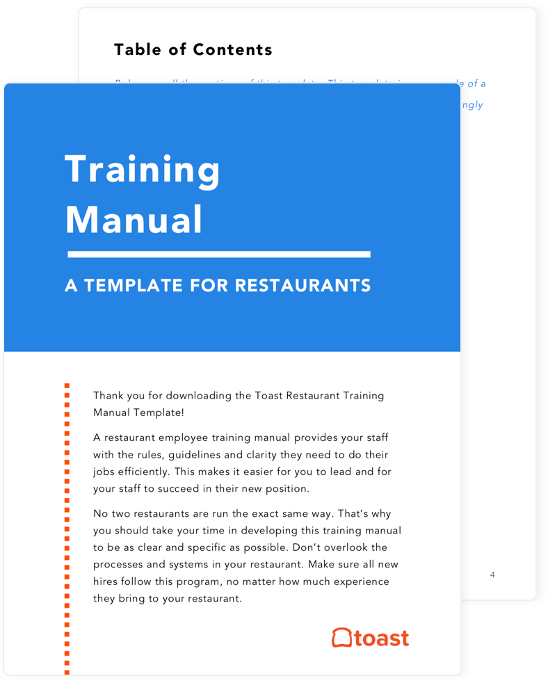 Restaurant Training Manual Template | Toast POS