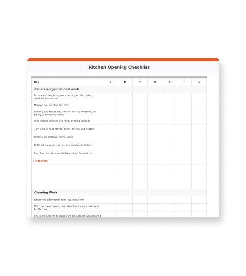 Thumbnail Opening Checklist