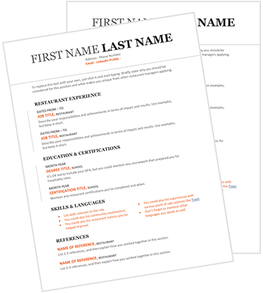 Manager resume template